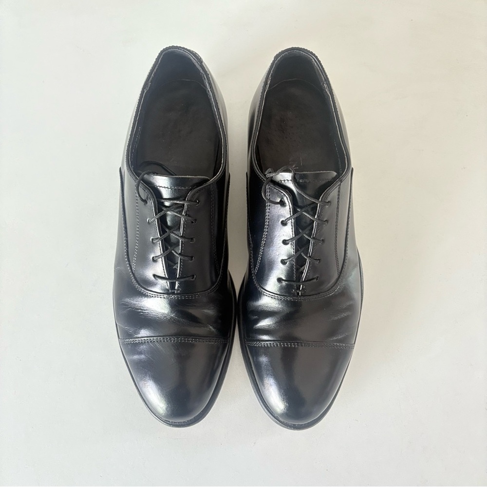 Bostonian Mens Dress Shoes Black Leather Oxford Lace Up Size 9.5 D/B Made In USA